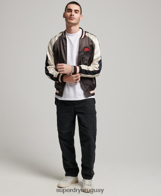 uy Superdry hombres chaqueta sukajan gris oscuro DT2N8Z912 ropa