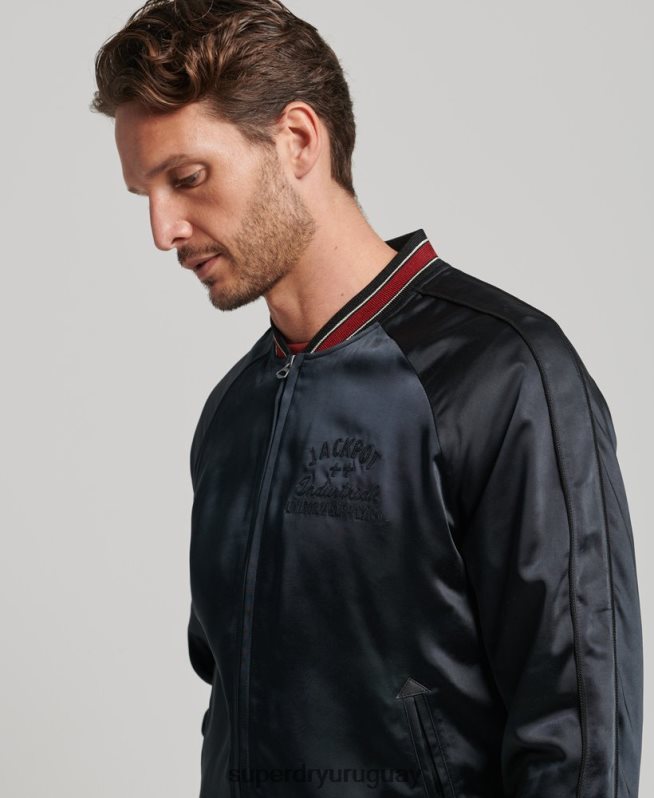 uy Superdry hombres chaqueta sukajan negro DT2N8Z935 ropa