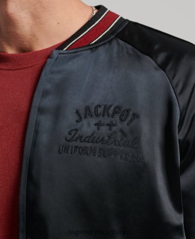 uy Superdry hombres chaqueta sukajan negro DT2N8Z935 ropa