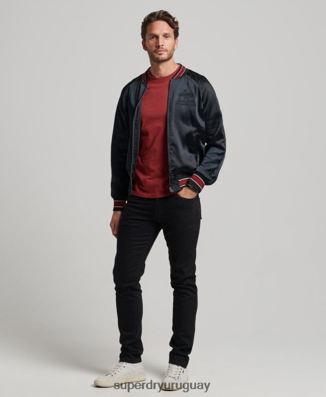 uy Superdry hombres chaqueta sukajan negro DT2N8Z935 ropa