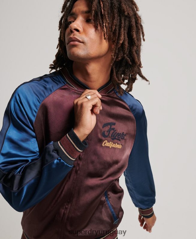 uy Superdry hombres chaqueta sukajan rojo DT2N8Z934 ropa