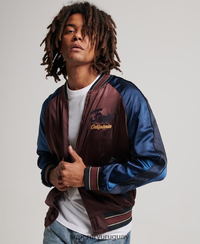uy Superdry hombres chaqueta sukajan rojo DT2N8Z934 ropa