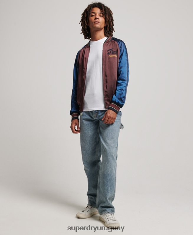uy Superdry hombres chaqueta sukajan rojo DT2N8Z934 ropa