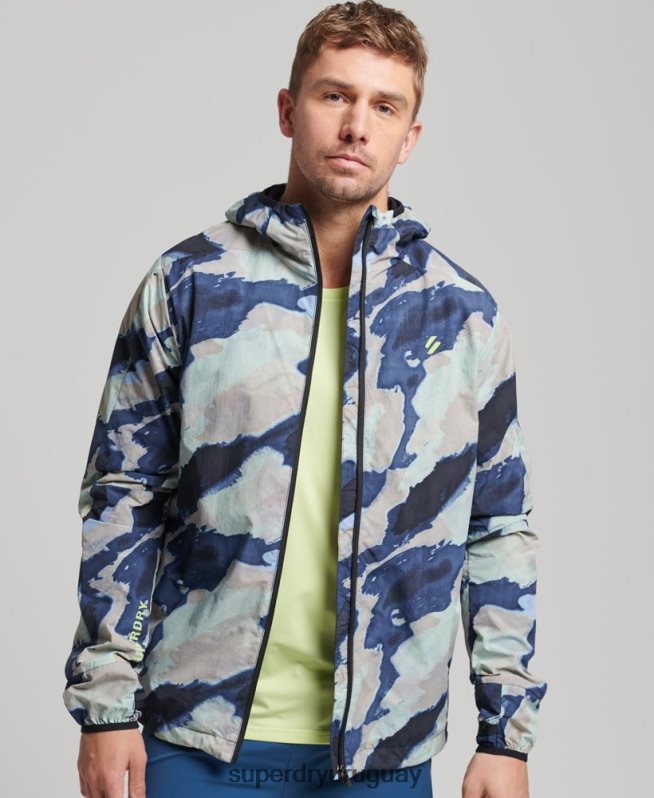 uy Superdry hombres correr chaqueta azul DT2N8Z4718 ropa