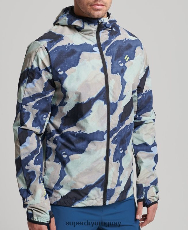uy Superdry hombres correr chaqueta azul DT2N8Z4718 ropa