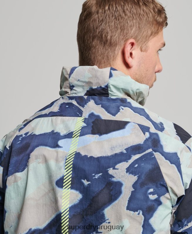 uy Superdry hombres correr chaqueta azul DT2N8Z4718 ropa