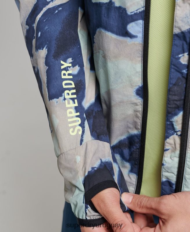 uy Superdry hombres correr chaqueta azul DT2N8Z4718 ropa