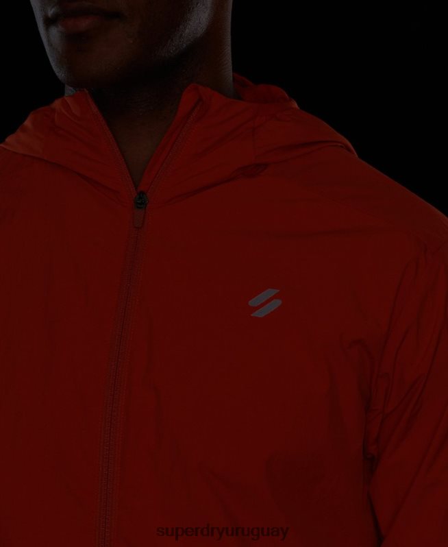 uy Superdry hombres correr chaqueta naranja DT2N8Z4545 ropa