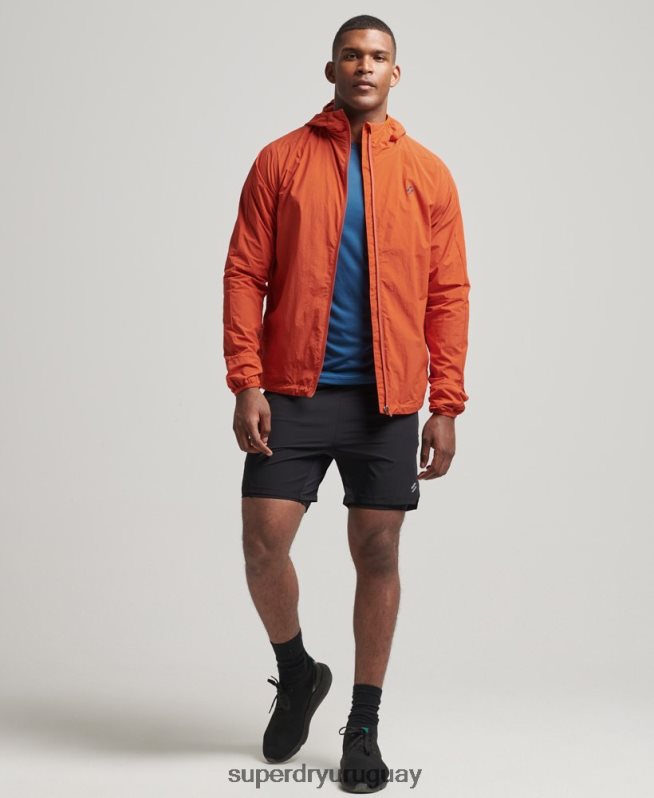 uy Superdry hombres correr chaqueta naranja DT2N8Z4545 ropa