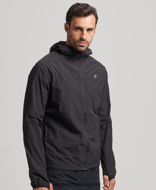 uy Superdry hombres correr chaqueta negro DT2N8Z4544 ropa