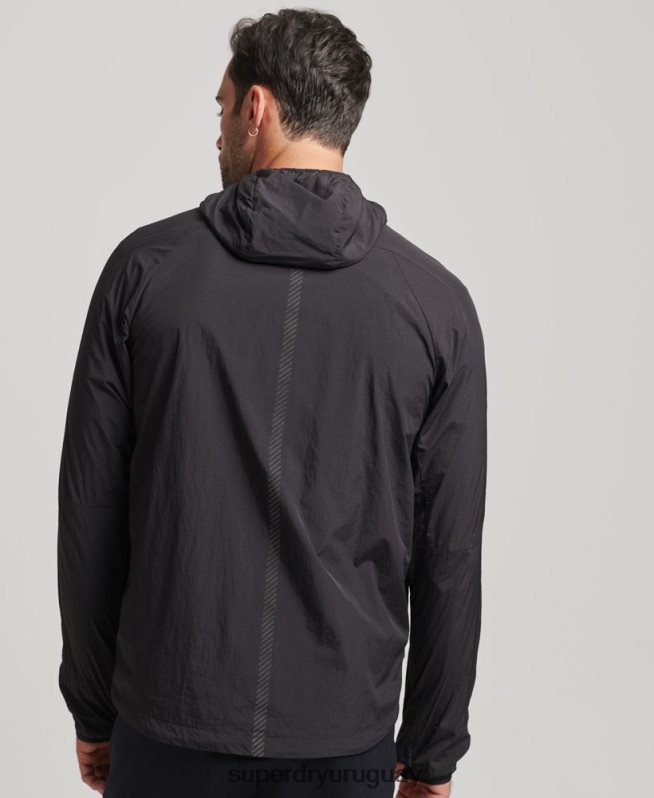 uy Superdry hombres correr chaqueta negro DT2N8Z4544 ropa