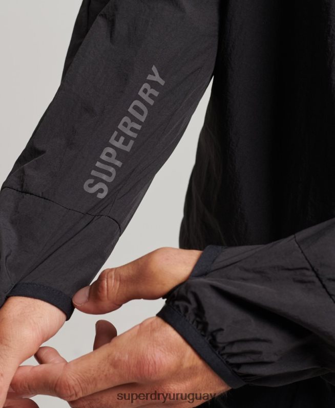 uy Superdry hombres correr chaqueta negro DT2N8Z4544 ropa