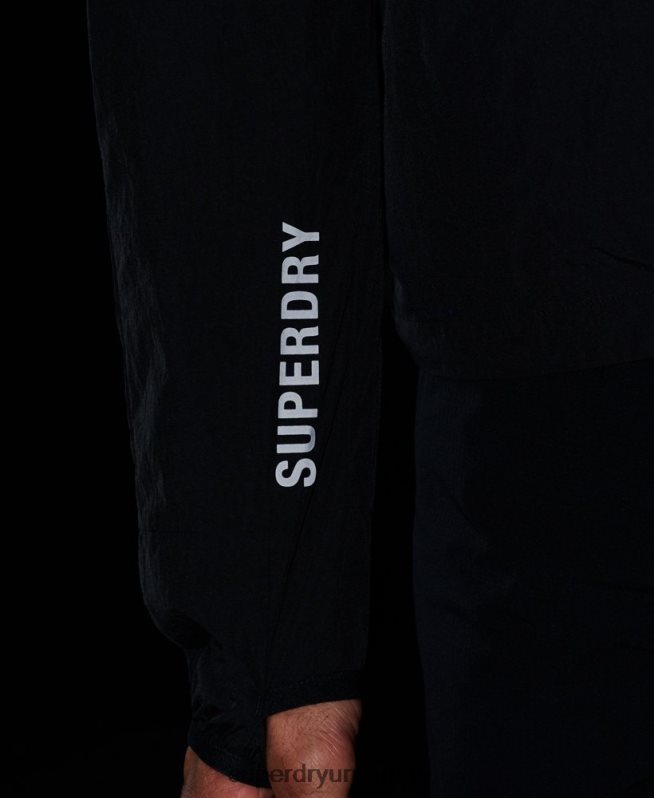 uy Superdry hombres correr chaqueta negro DT2N8Z4544 ropa