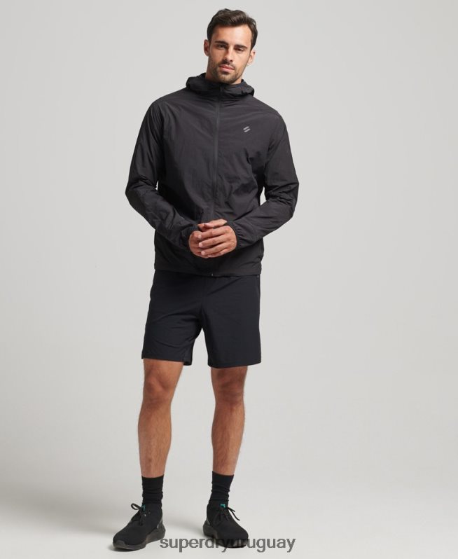 uy Superdry hombres correr chaqueta negro DT2N8Z4544 ropa