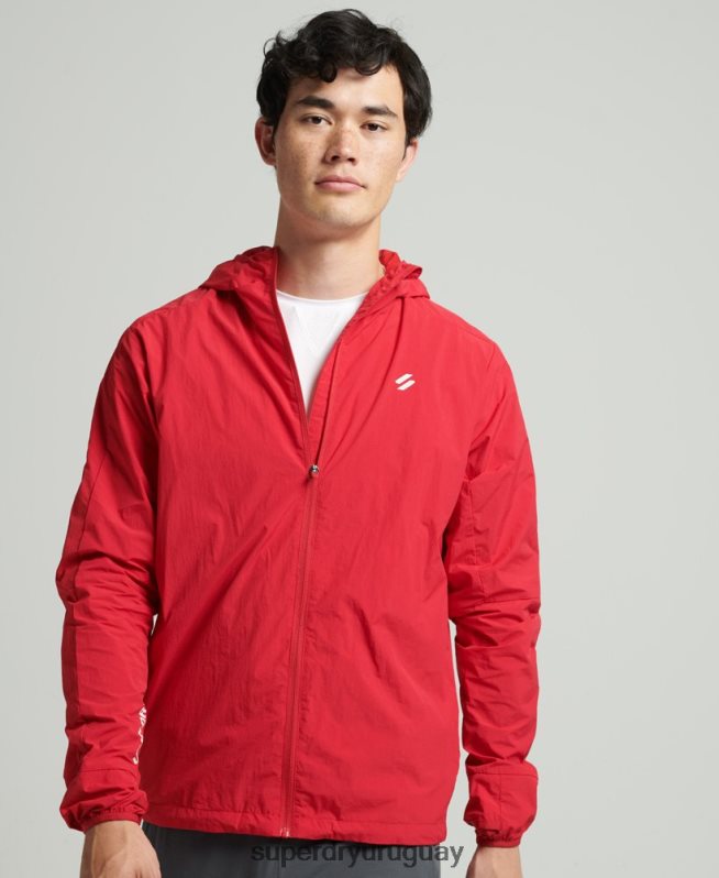 uy Superdry hombres correr chaqueta rojo DT2N8Z4630 ropa