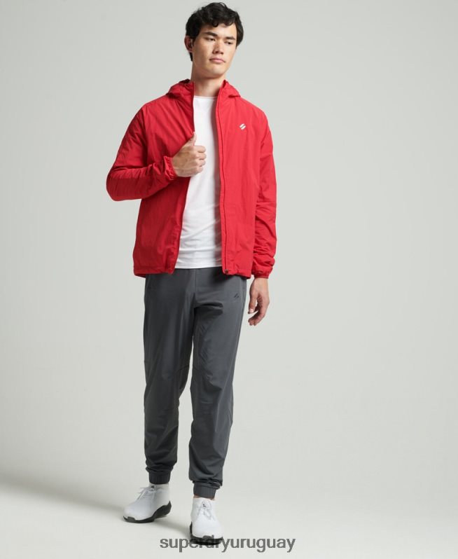 uy Superdry hombres correr chaqueta rojo DT2N8Z4630 ropa