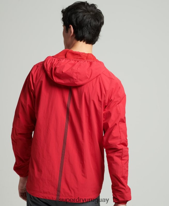 uy Superdry hombres correr chaqueta rojo DT2N8Z4630 ropa