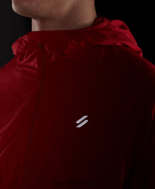 uy Superdry hombres correr chaqueta rojo DT2N8Z4630 ropa