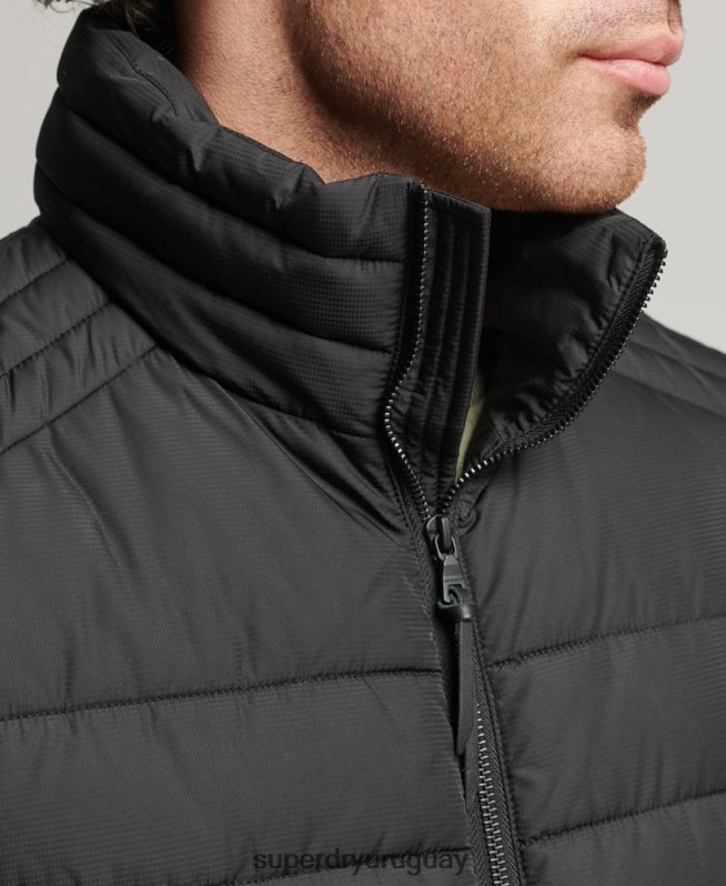 uy Superdry hombres estudios fuji chaleco negro DT2N8Z4651 ropa