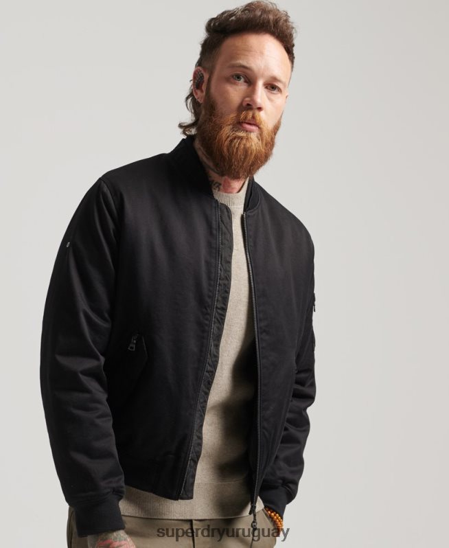 uy Superdry hombres estudios ma1 bombardero negro DT2N8Z1142 ropa