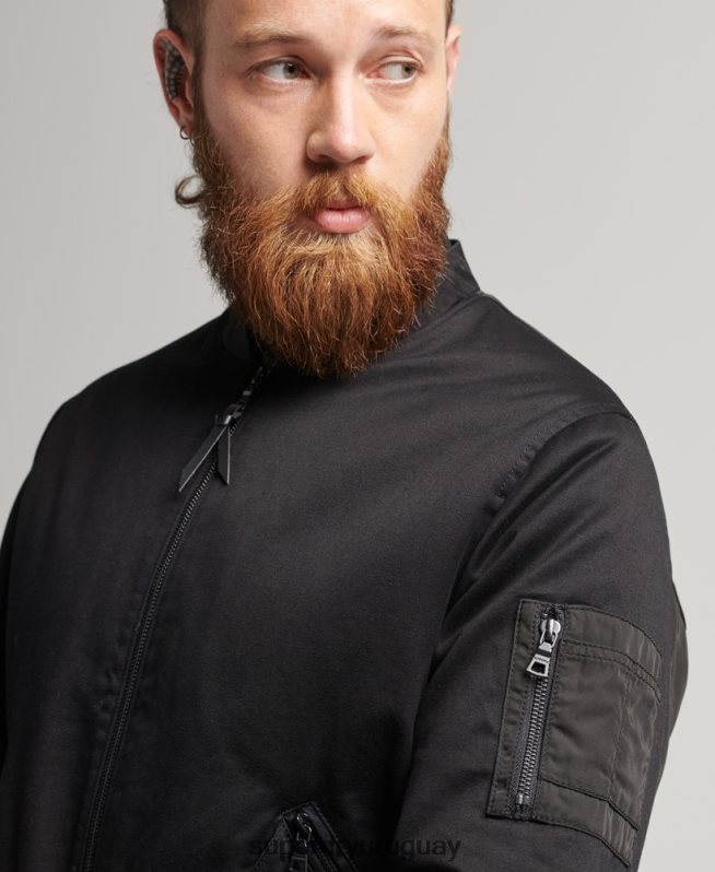 uy Superdry hombres estudios ma1 bombardero negro DT2N8Z1142 ropa
