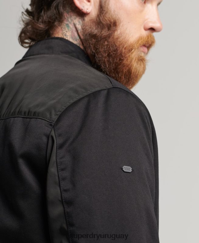 uy Superdry hombres estudios ma1 bombardero negro DT2N8Z1142 ropa