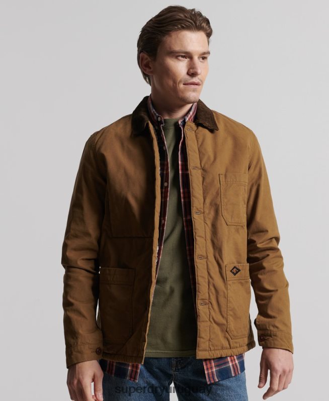 uy Superdry hombres mezcla de utilidad sobre la camisa marrón DT2N8Z4712 ropa