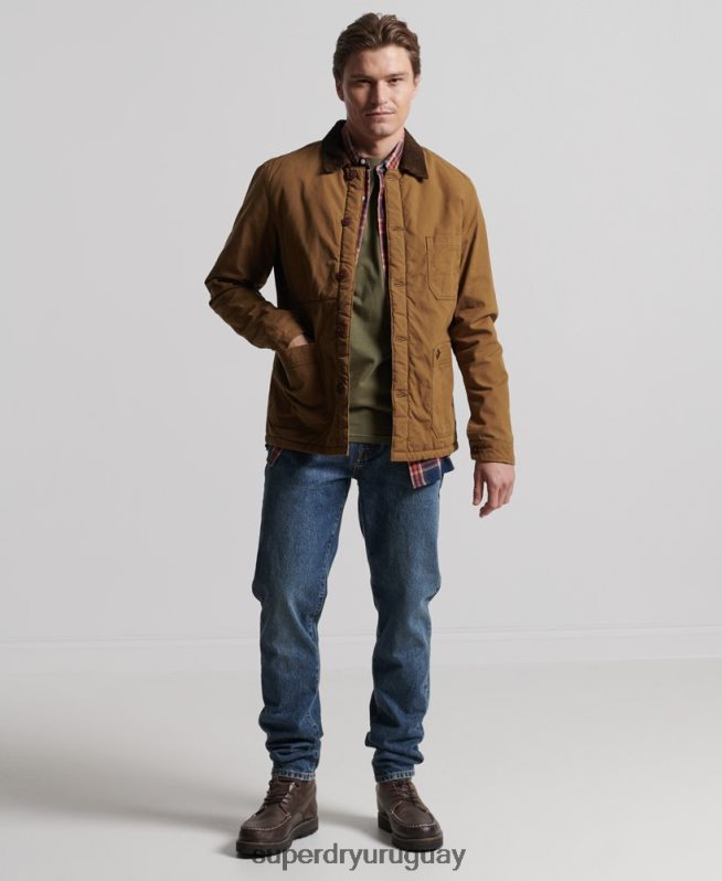 uy Superdry hombres mezcla de utilidad sobre la camisa marrón DT2N8Z4712 ropa