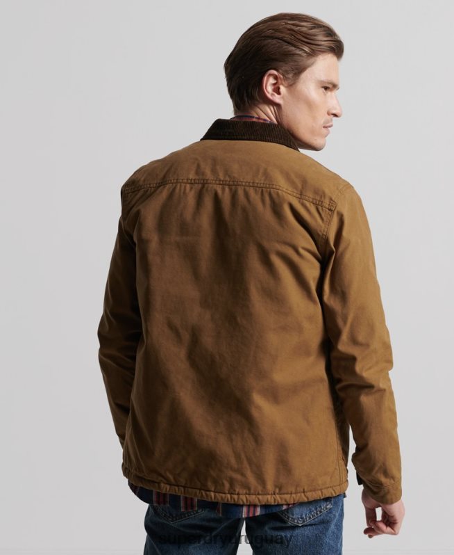 uy Superdry hombres mezcla de utilidad sobre la camisa marrón DT2N8Z4712 ropa