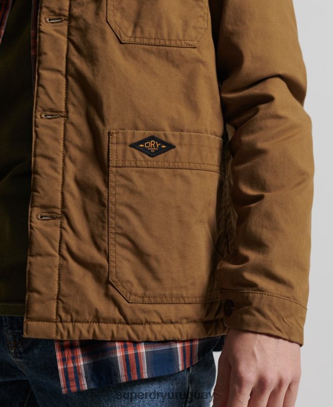 uy Superdry hombres mezcla de utilidad sobre la camisa marrón DT2N8Z4712 ropa
