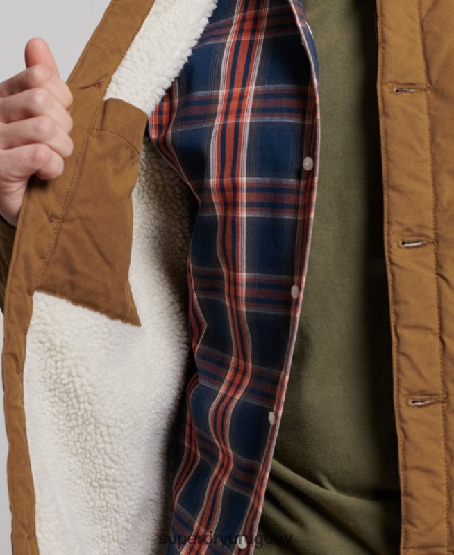 uy Superdry hombres mezcla de utilidad sobre la camisa marrón DT2N8Z4712 ropa