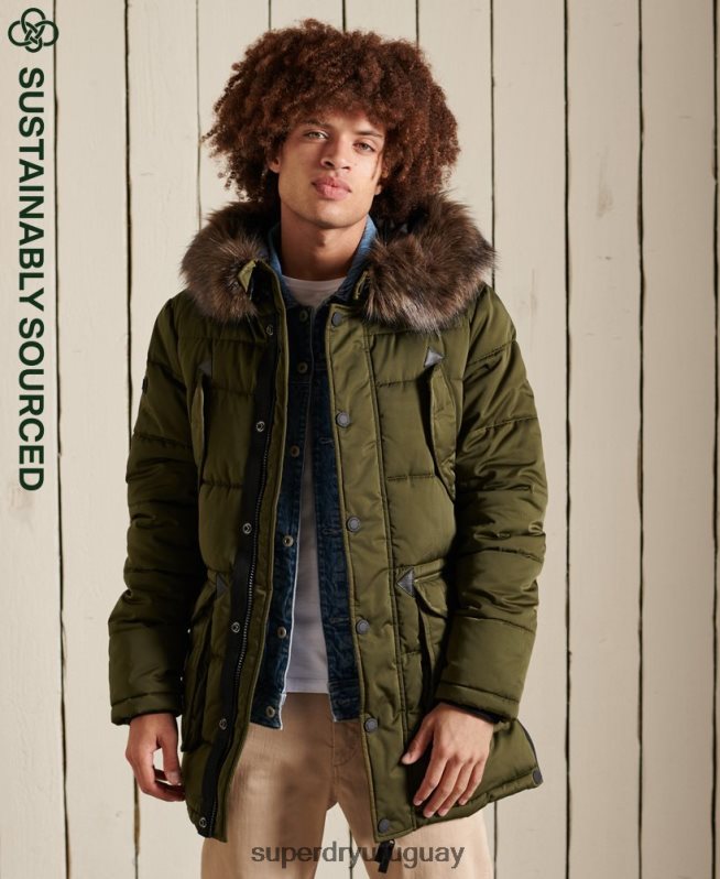 uy Superdry hombres parka chinook verde DT2N8Z4538 ropa