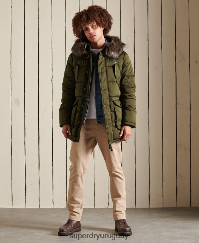 uy Superdry hombres parka chinook verde DT2N8Z4538 ropa