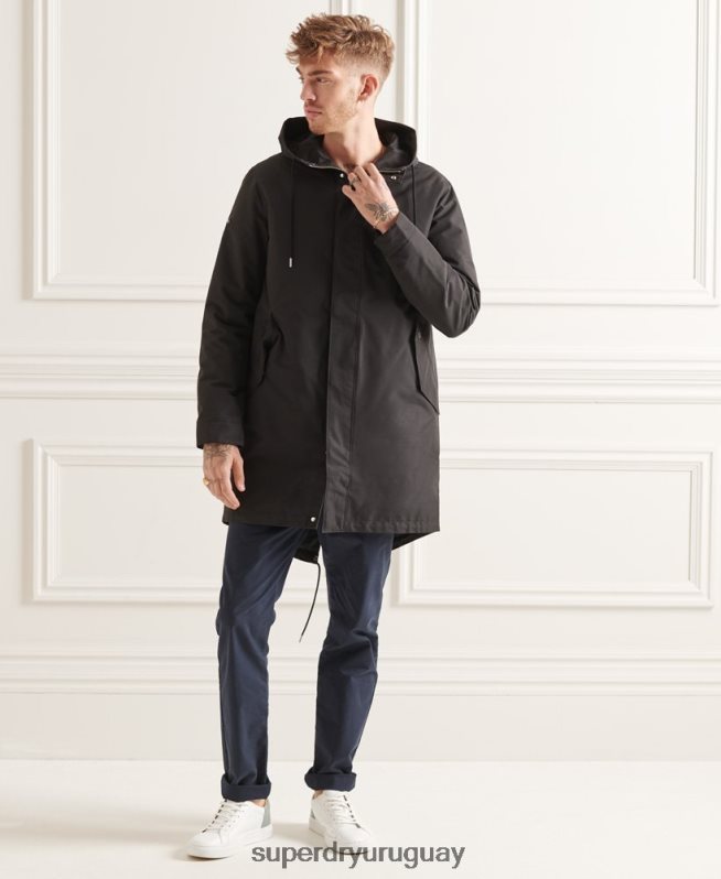 uy Superdry hombres parka con cola de pez 3 en 1 studios negro DT2N8Z4660 ropa