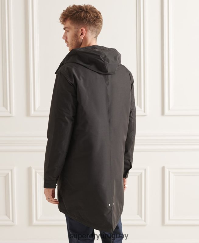 uy Superdry hombres parka con cola de pez 3 en 1 studios negro DT2N8Z4660 ropa