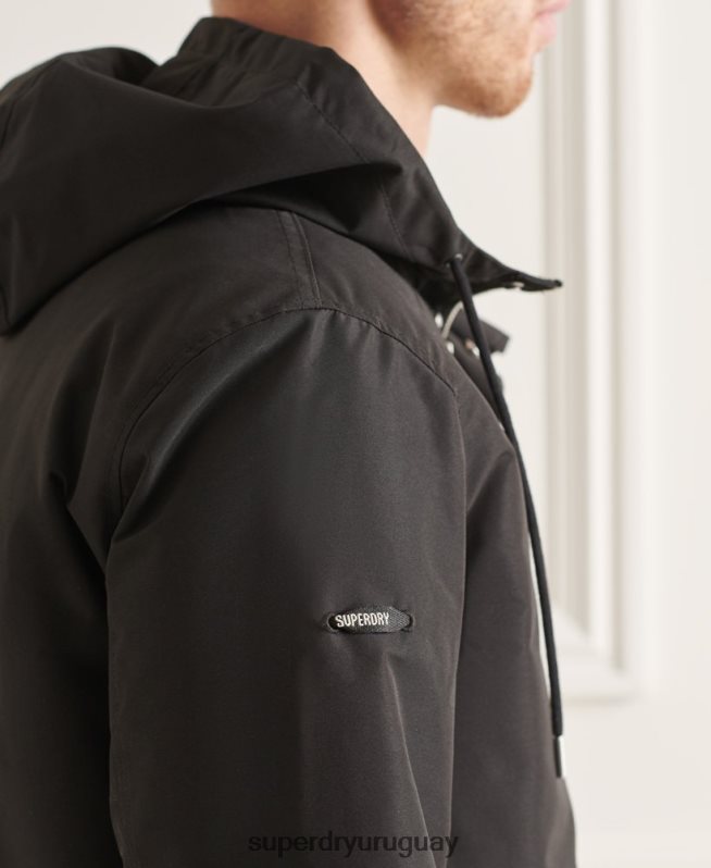 uy Superdry hombres parka con cola de pez 3 en 1 studios negro DT2N8Z4660 ropa