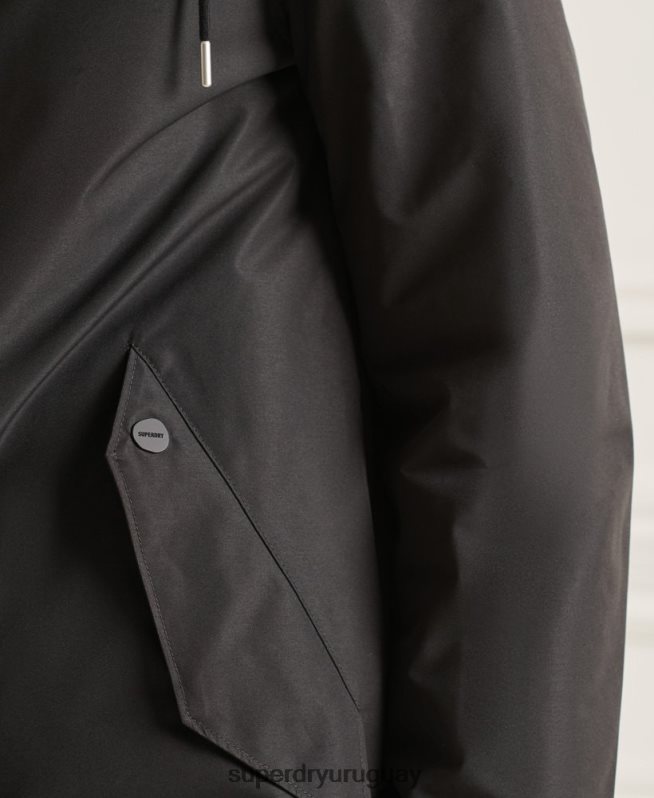 uy Superdry hombres parka con cola de pez 3 en 1 studios negro DT2N8Z4660 ropa