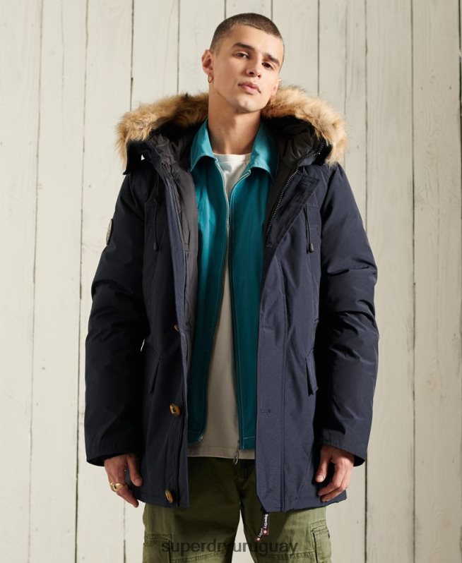 uy Superdry hombres parka de plumón de rookie Armada DT2N8Z4642 ropa