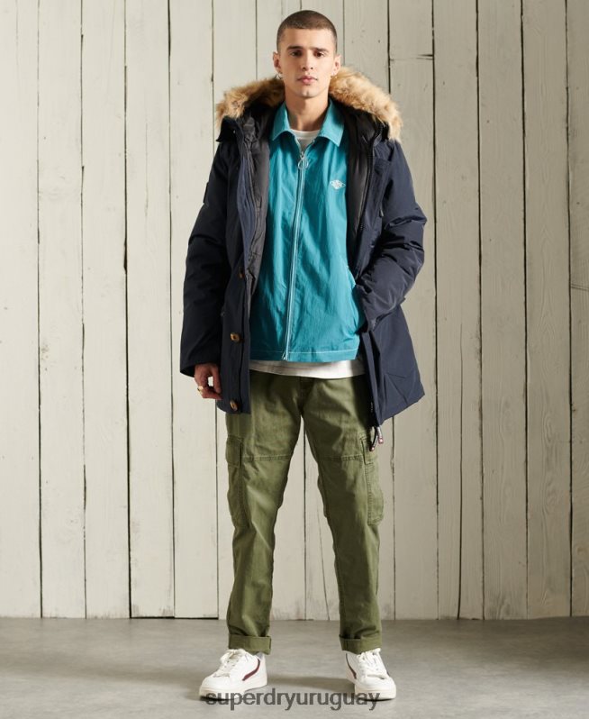 uy Superdry hombres parka de plumón de rookie Armada DT2N8Z4642 ropa