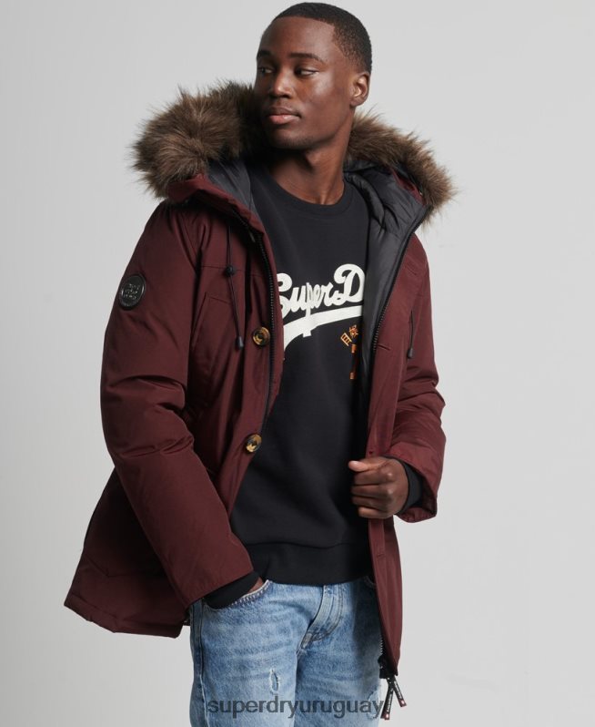 uy Superdry hombres parka de plumón de rookie púrpura DT2N8Z1185 ropa