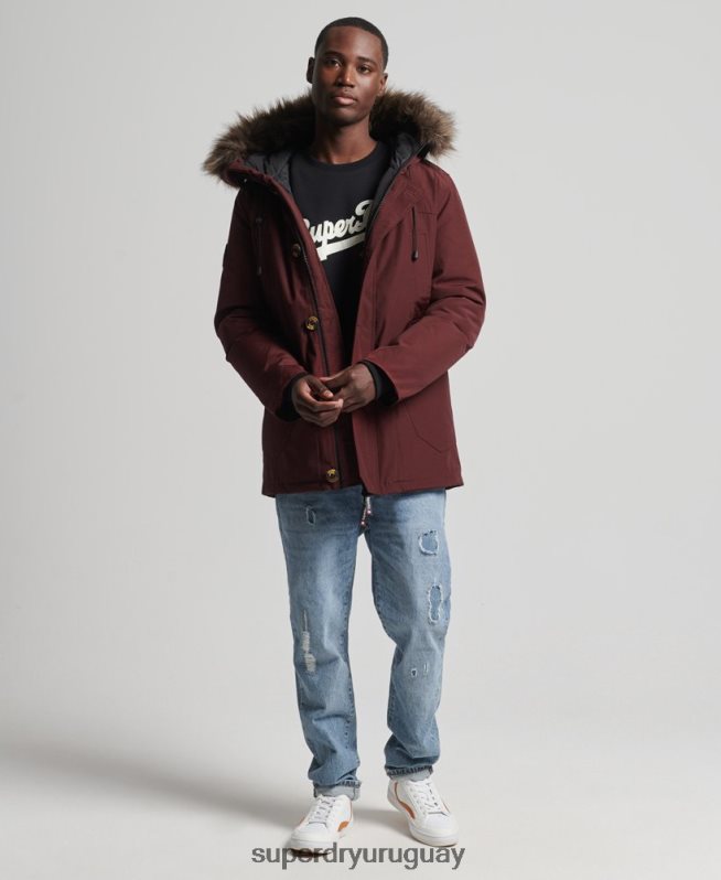 uy Superdry hombres parka de plumón de rookie púrpura DT2N8Z1185 ropa