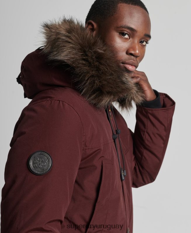 uy Superdry hombres parka de plumón de rookie púrpura DT2N8Z1185 ropa