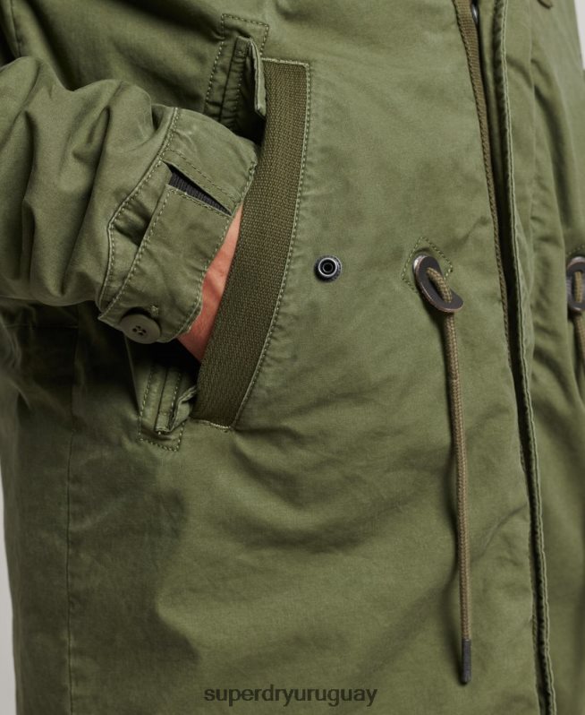 uy Superdry hombres parka estilo militar con cola de pez caqui DT2N8Z4517 ropa
