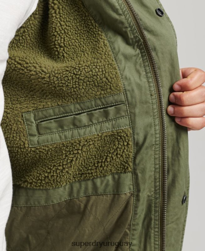 uy Superdry hombres parka estilo militar con cola de pez caqui DT2N8Z4517 ropa