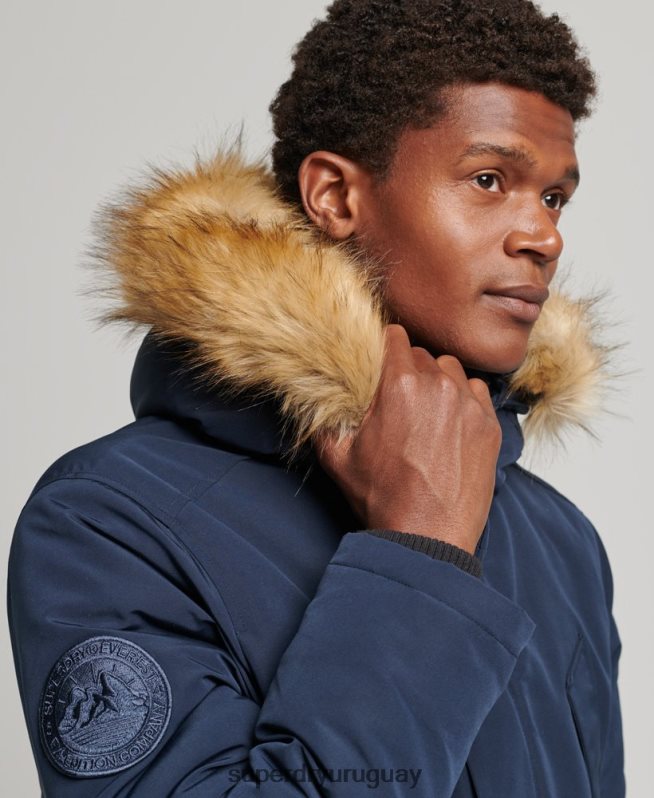 uy Superdry hombres parka everest de piel sintética con capucha Armada DT2N8Z1005 ropa