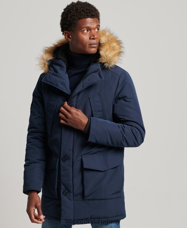 uy Superdry hombres parka everest de piel sintética con capucha Armada DT2N8Z1005 ropa