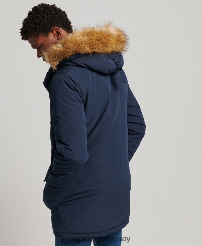 uy Superdry hombres parka everest de piel sintética con capucha Armada DT2N8Z1005 ropa