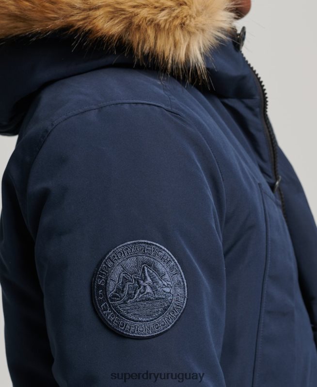 uy Superdry hombres parka everest de piel sintética con capucha Armada DT2N8Z1005 ropa