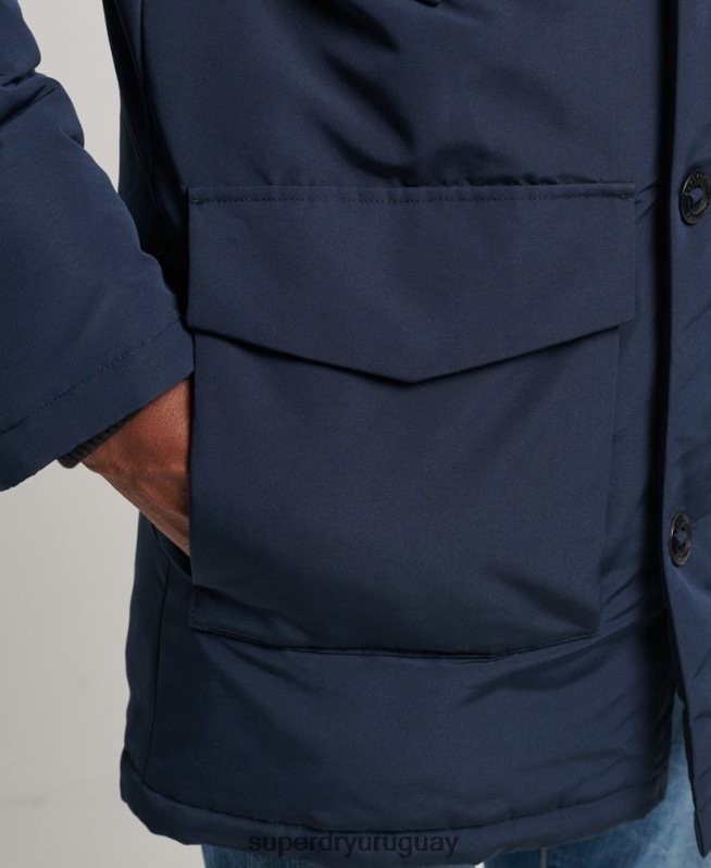 uy Superdry hombres parka everest de piel sintética con capucha Armada DT2N8Z1005 ropa