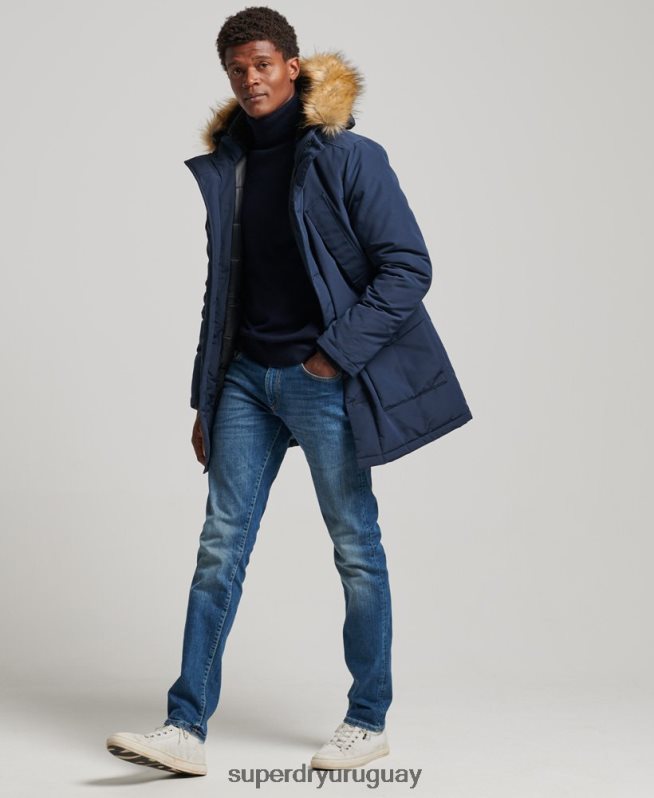uy Superdry hombres parka everest de piel sintética con capucha Armada DT2N8Z1005 ropa